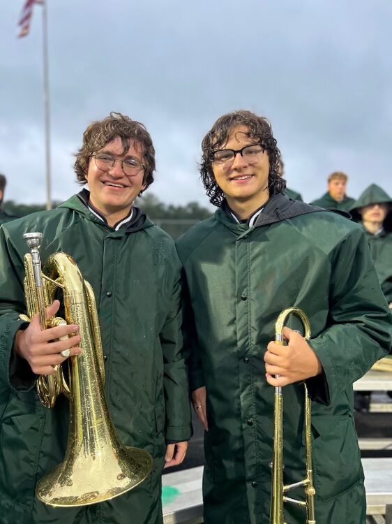 liam and graham baritone and trombone marching band
